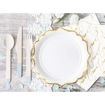 Picture of PAPER PLATES WHITE GOLD EDGES 18.5CM - 6 PACK